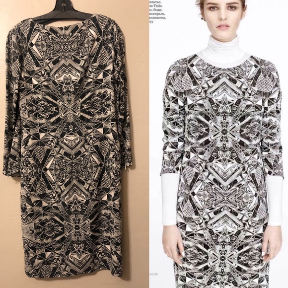 $1995 ESCADA Couture Black & White Geometric dress - Picture 6 of 8